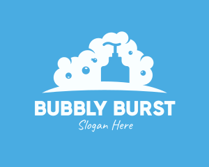 Liquid Soap Foamy Bubbles logo design