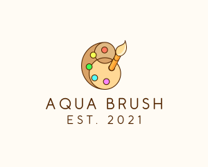 Artist Palette Brush logo design