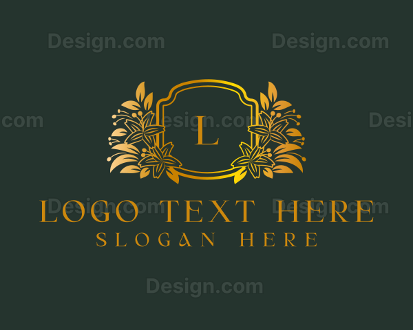 Floral Leaf  Wreath Logo