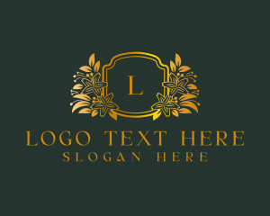 Floral Leaf  Wreath logo