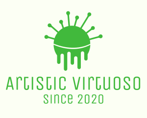 Green Dripping Virus logo design