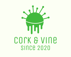 Green Dripping Virus logo design