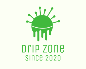 Green Dripping Virus logo design