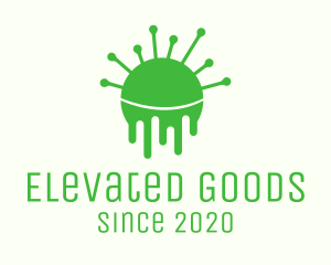 Green Dripping Virus logo design