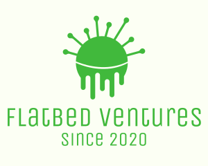 Green Dripping Virus logo design