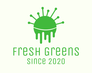 Green Dripping Virus logo design