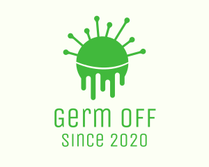 Green Dripping Virus logo design