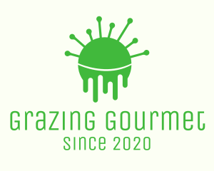 Green Dripping Virus logo design