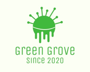 Green Dripping Virus logo design