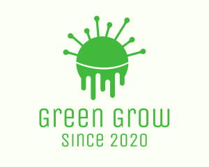 Green Dripping Virus logo design