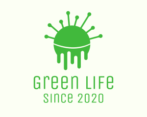 Green Dripping Virus logo design