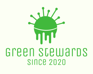 Green Dripping Virus logo design