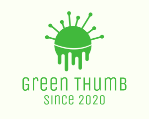 Green Dripping Virus logo design