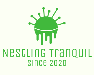 Green Dripping Virus logo design