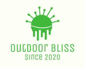 Green Dripping Virus logo design