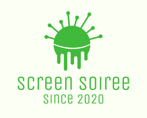 Green Dripping Virus logo design