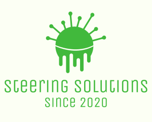 Green Dripping Virus logo design