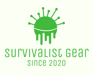 Green Dripping Virus logo design