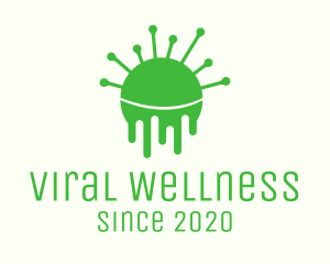 Green Dripping Virus logo design