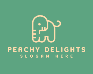 Cute Letter P Elephant logo design