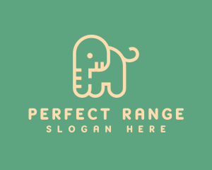 Cute Letter P Elephant logo design