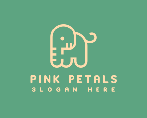 Cute Letter P Elephant logo design