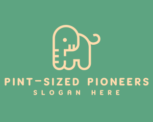 Cute Letter P Elephant logo design