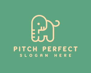 Cute Letter P Elephant logo design