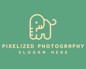 Cute Letter P Elephant logo design