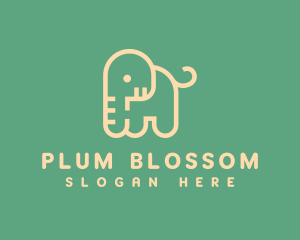 Cute Letter P Elephant logo design