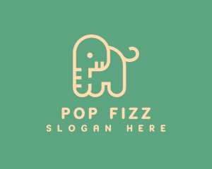 Cute Letter P Elephant logo design