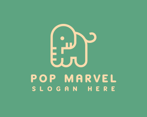 Cute Letter P Elephant logo design