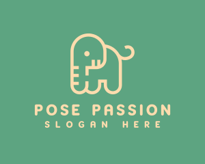 Cute Letter P Elephant logo design