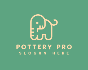 Cute Letter P Elephant logo design