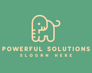 Cute Letter P Elephant logo design