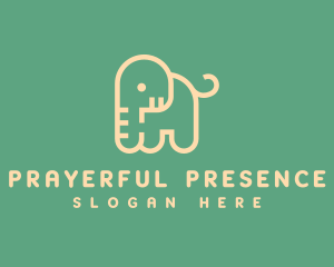 Cute Letter P Elephant logo design