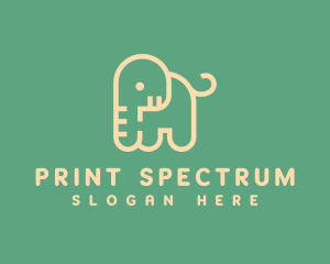 Cute Letter P Elephant logo design