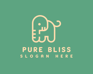 Cute Letter P Elephant logo design