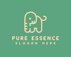 Cute Letter P Elephant logo design