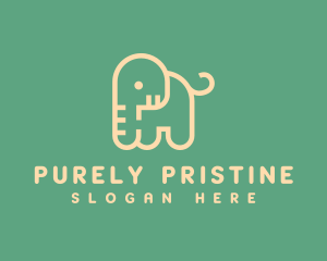 Cute Letter P Elephant logo design