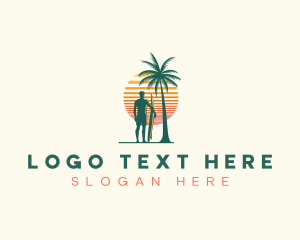 Palm Tree Surfer logo