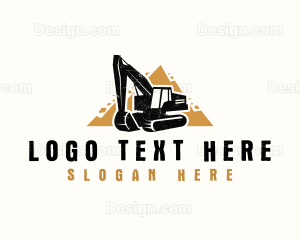 Excavator Machinery Construction Logo