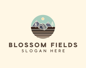 Camping Tent Field logo design