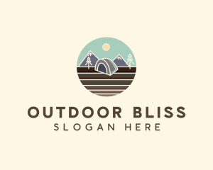 Camping Tent Field logo design