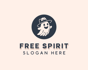 Happy Ghost Hat logo design