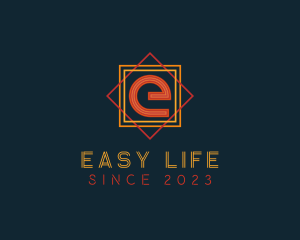 Retro Fashion Letter E logo design