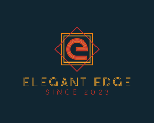 Retro Fashion Letter E logo design