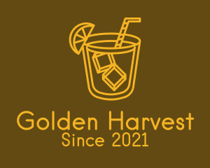 Golden Liquor Cocktail  logo design