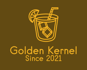 Golden Liquor Cocktail  logo design