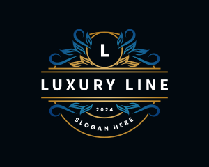 Luxury Leaf Wreath logo design